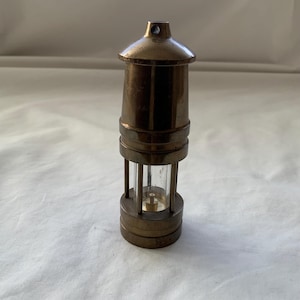 Lampada decorativa da minatore in ottone massiccio vintage