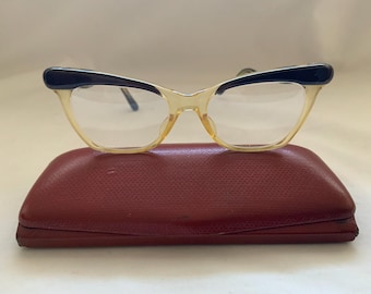 1950’s Retro Vintage Acrylic Honey Umber Cat Eye Women’s Eyeglasses Frame 130mm