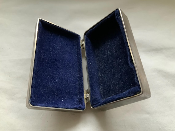 Vintage 1980’s Silver Plated Rectangular Flowered… - image 6