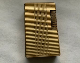 Old Vintage 1970’s ZAIMA “Chateau” Gold Plated Roller Gas Cigarette Pocket Lighter