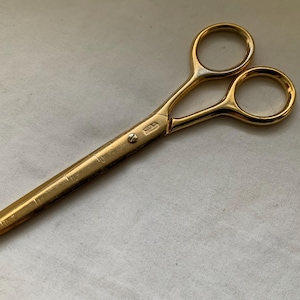 Old Vintage Gold Tone Tailor/ Sewing Scissors Made In Germany