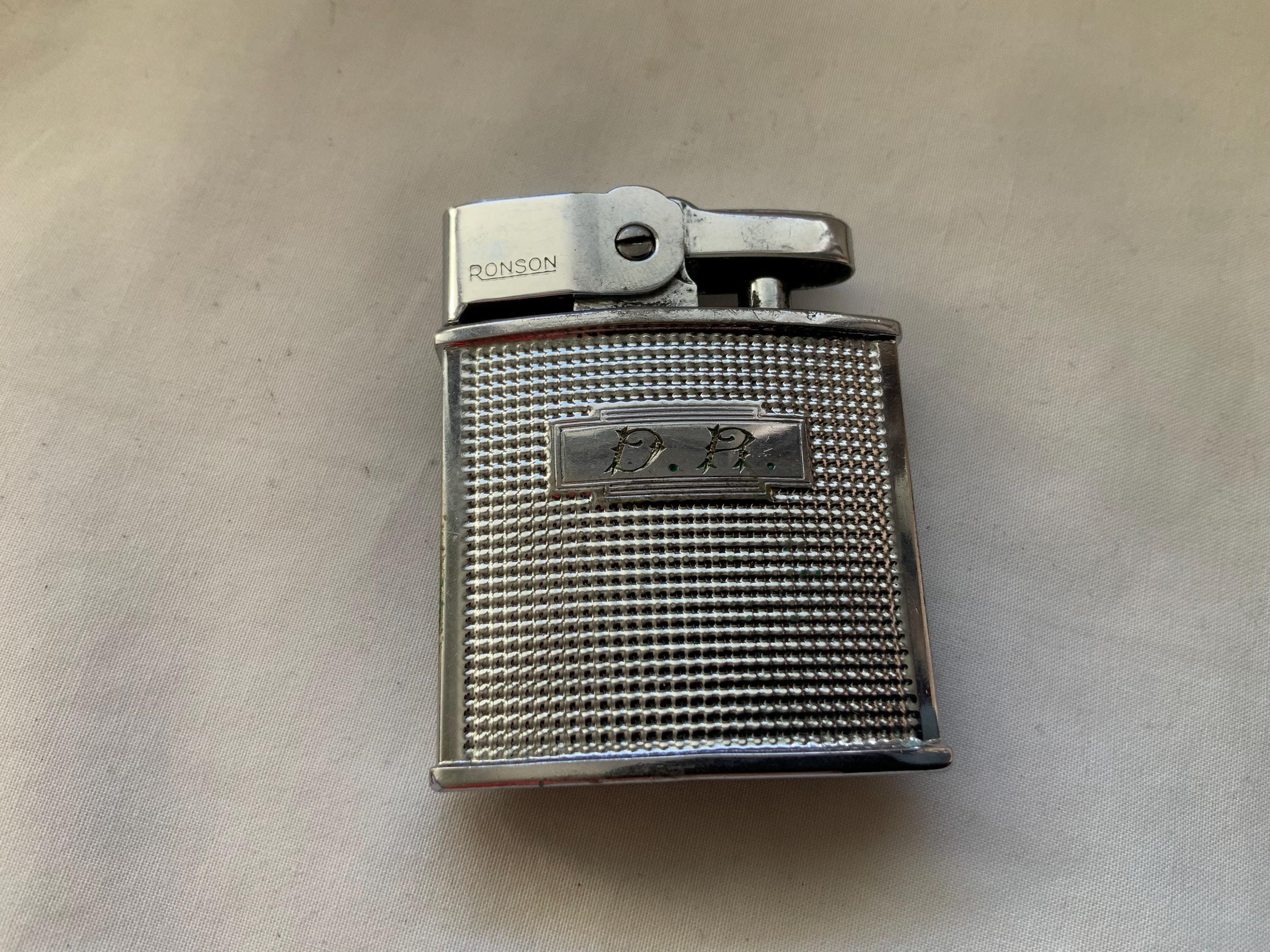 ronson cigarette lighters 1960 Old Vintage 1960's Ronson Cadet Chrome Petrol Pocket Lighter
