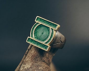 Réplica coleccionable del anillo de poder metálico de Hal Jordan de Green Lantern a escala 1:1