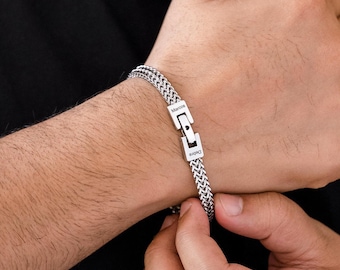 Personalisiertes Edelstahlarmband für Herren, Jahrestagsgeschenk für den Freund, Namensarmband, Geburtstagsgeschenk für ihn, Armband für Papa