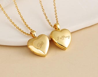 Personalisierte Herz Locket Halskette, Liebe Medaillon mit Foto, Erinnerungsgeschenke, Schmuck Geschenk für Mama