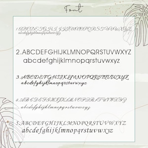 K&ouml;nnte beinhalten: Grafik mit f&uuml;nf verschiedenen Schriftarten. Jede Schriftart zeigt das Alphabet in Gro&szlig;- und Kleinbuchstaben. Das Wort "Font" steht oben. Die Schriftarten reichen von eleganter Schreibschrift bis zu einfachen serifenlosen Schriften.
