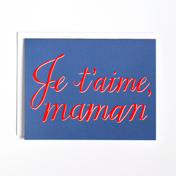 Je T Aime Maman A Special Card For Your Mama Etsy