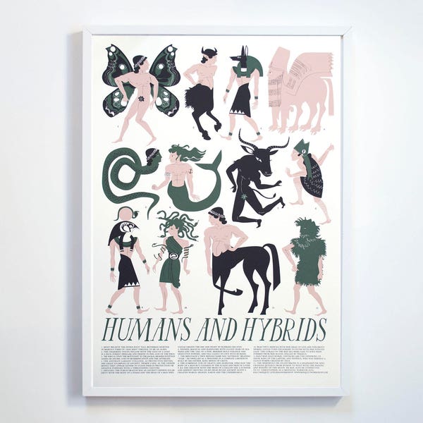 IMPRESSION - les humains et les hybrides - tritons mettant en vedette, minotaures et Medusa