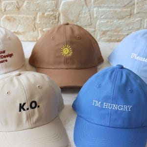 Embroidered kids hat, Custom text kids hat, Personalized hat, Custom summer hat, Kids hat, Baby monogram hat, Birthday gift