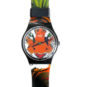 vintage Swatch Gent 34mm DANS LA JUNGLE GB224 - mai indossato, come nuovo e funzionante - nuova batteria installata - scatola originale
