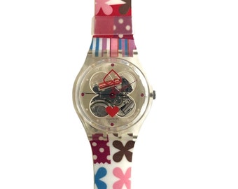 montre vintage Swatch Gent 34 mm - PETIT COLLAGE GE194 - état de fonctionnement neuf non porté - livrée avec une nouvelle batterie installée