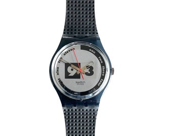 Orologio Swatch Gent vintage del 1992 da 34 mm - NUENI GM108 - mai indossato, come nuovo e funzionante - nuova batteria installata - scatola originale