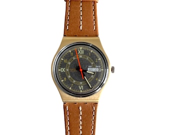 Montre Swatch Gent vintage 1988 34 mm - COURIER GX703E - état de fonctionnement neuf non porté - nouvelle batterie installée - boîte d'origine