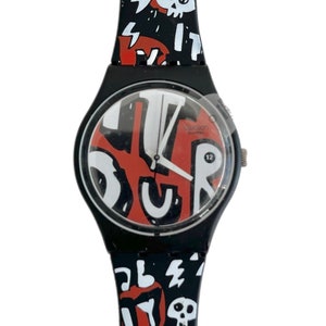 Swatch Gent 34mm STREET PAINTING GB427 - mai indossato, come nuovo - nuova batteria installata - nuovo in scatola - diametro 34 mm