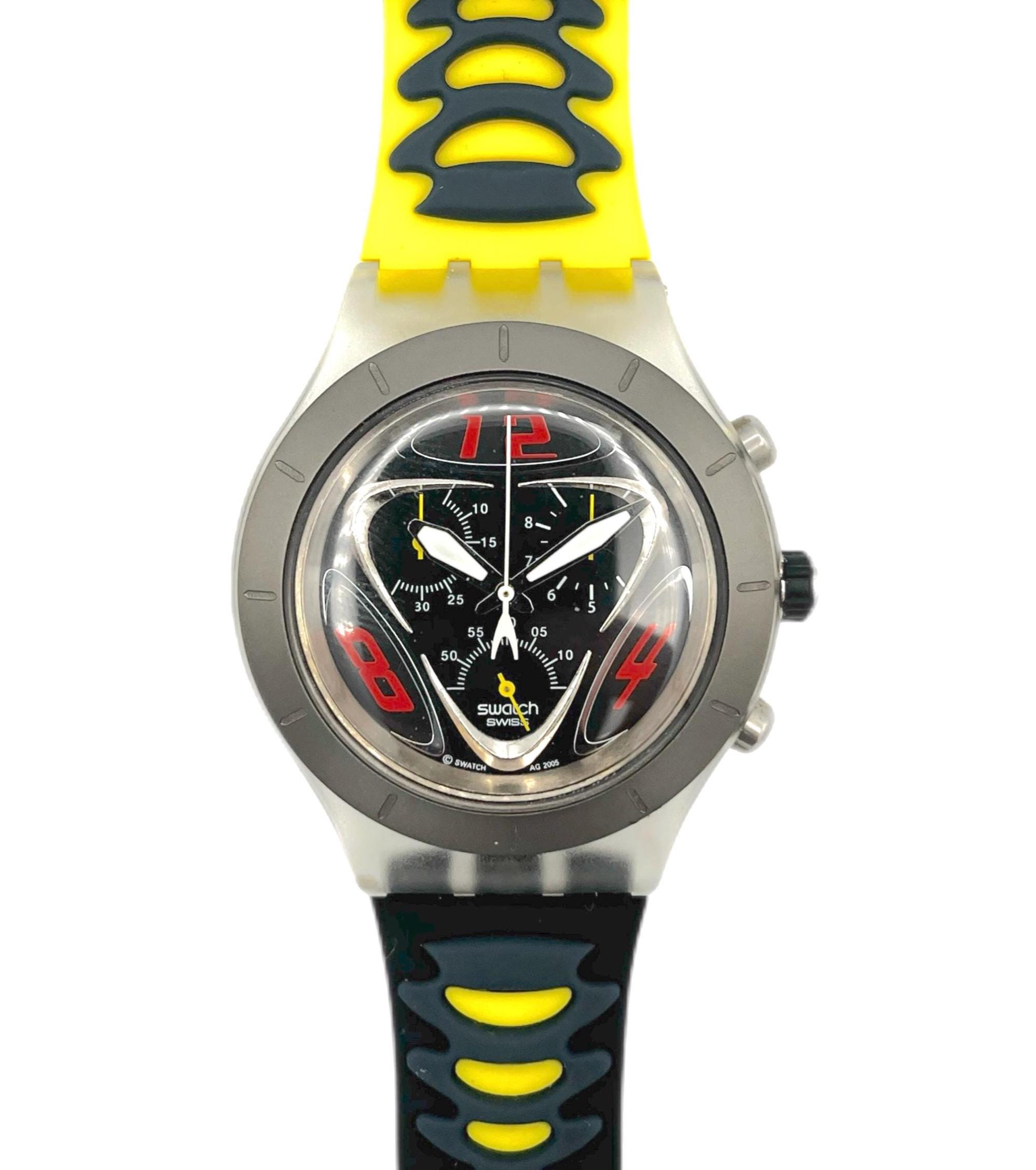 希少】レトロSwatch Irony Chrono ブルー文字盤（電池交換済） 229