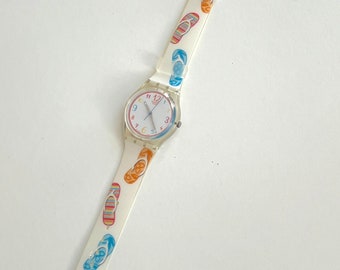 Swatch Watch Sandy Shoes GE205S Vintage 2002 Vintage Swatch Gent Special 34mm Watch - SANDY SHOES GE205S  main image 4
