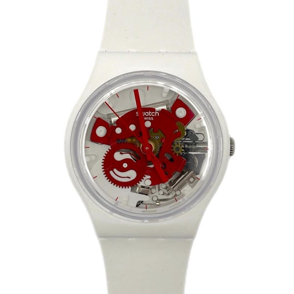 Reloj Swatch Gent 34 mm TIME TO RED Small SO31W104, sin usar, en perfecto estado de funcionamiento, batería nueva instalada, caja original