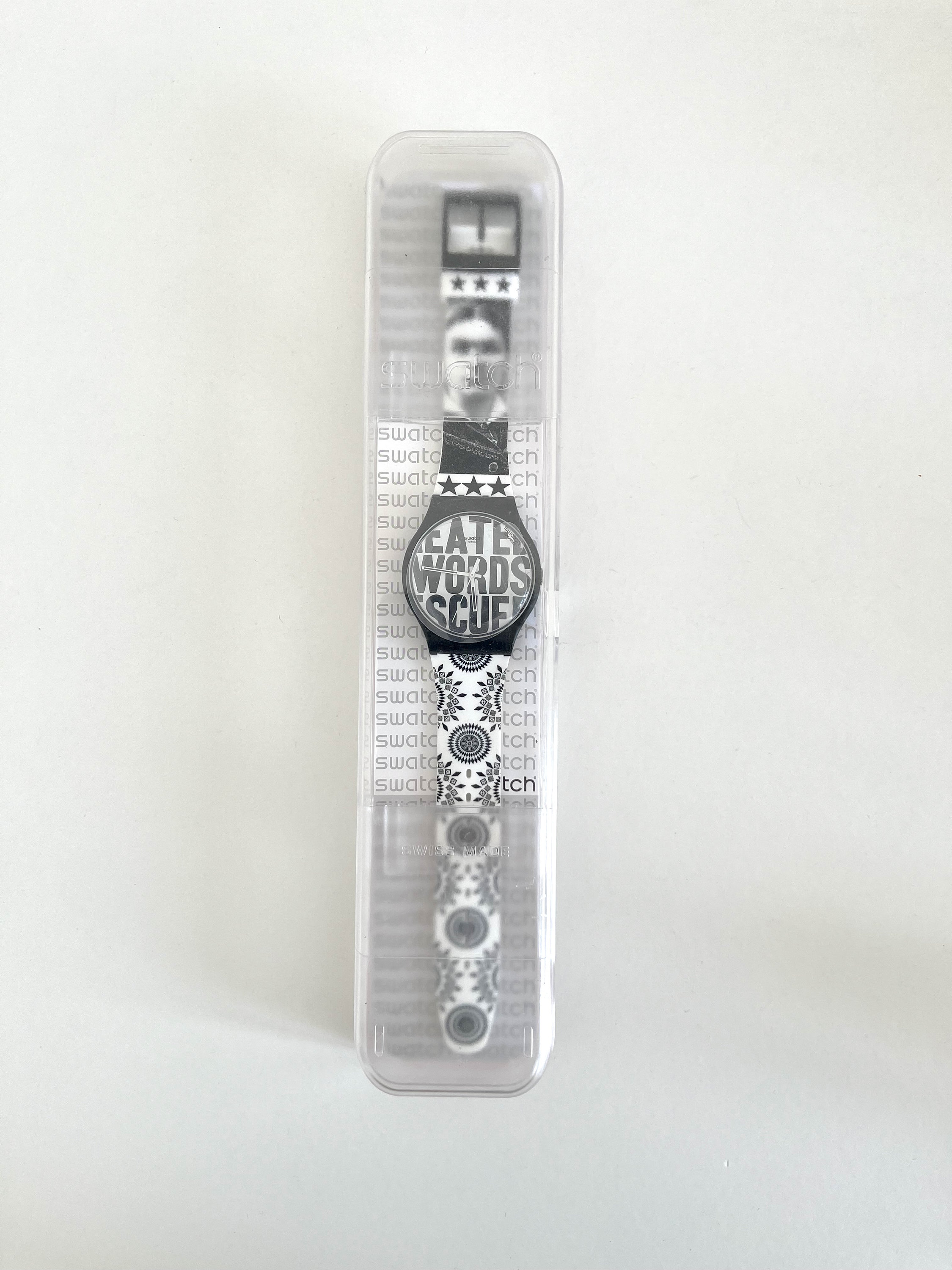 Swatch Watch - SUOZ124 - Words NEW Swatch Watch WORDS Artist Special SUOZ124 with Case  main image 4