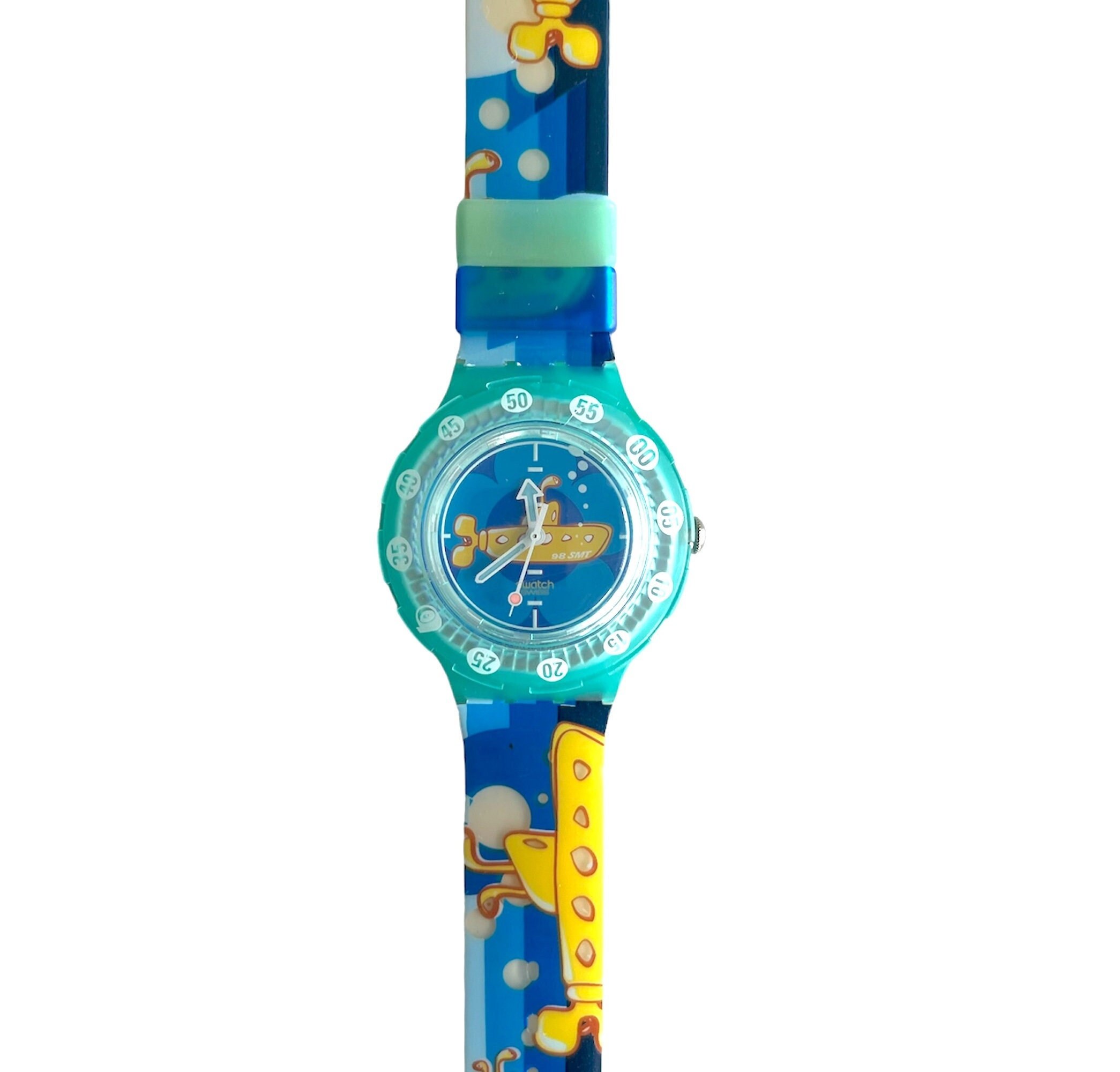 Vintage 1998 Swatch Scuba200 Special 38mm Watch - YELLOW SUB