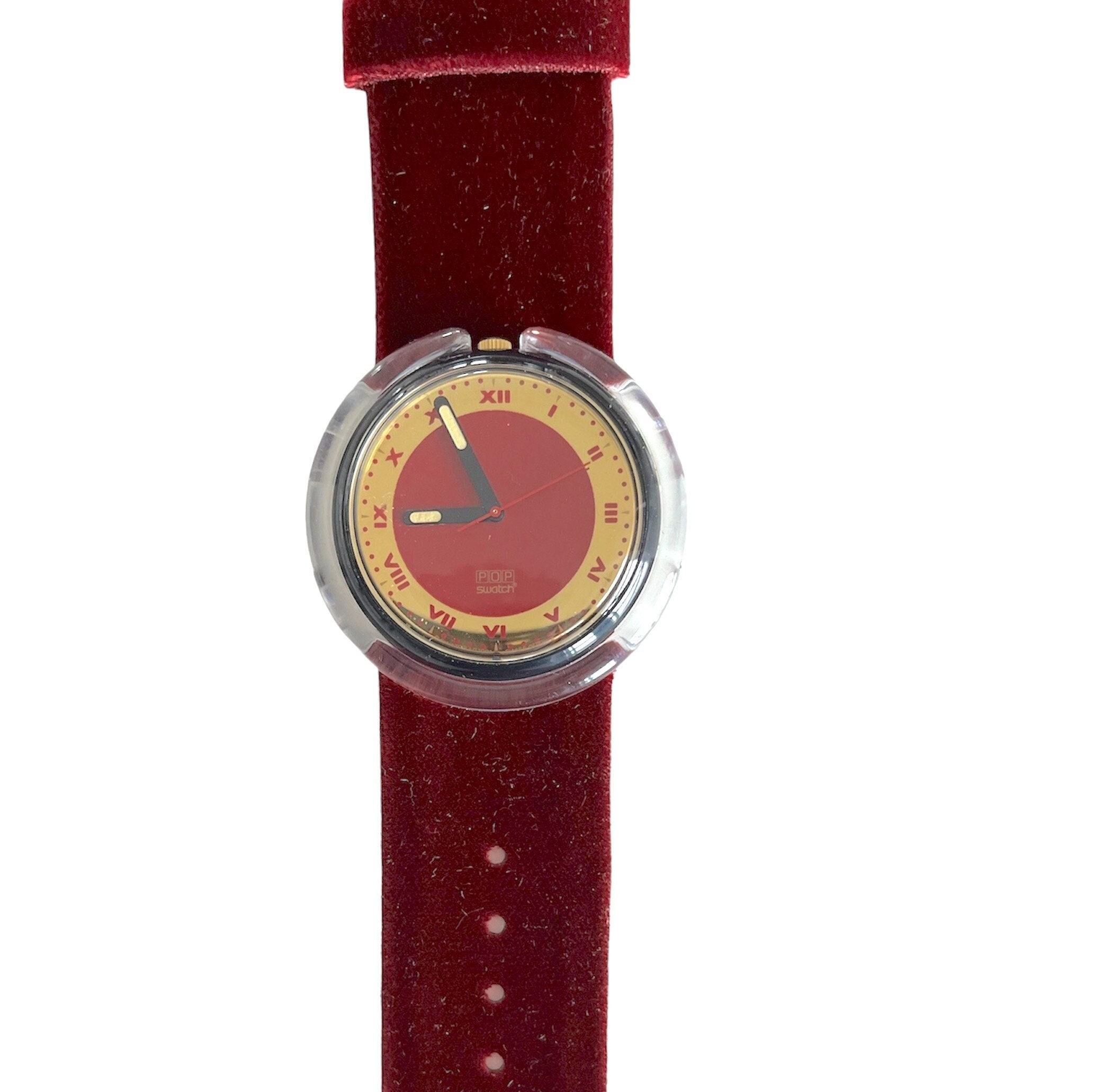 Vintage 1991 Pop Swatch 39mm - RED VELVET PWB160 - Unworn  display picture 2