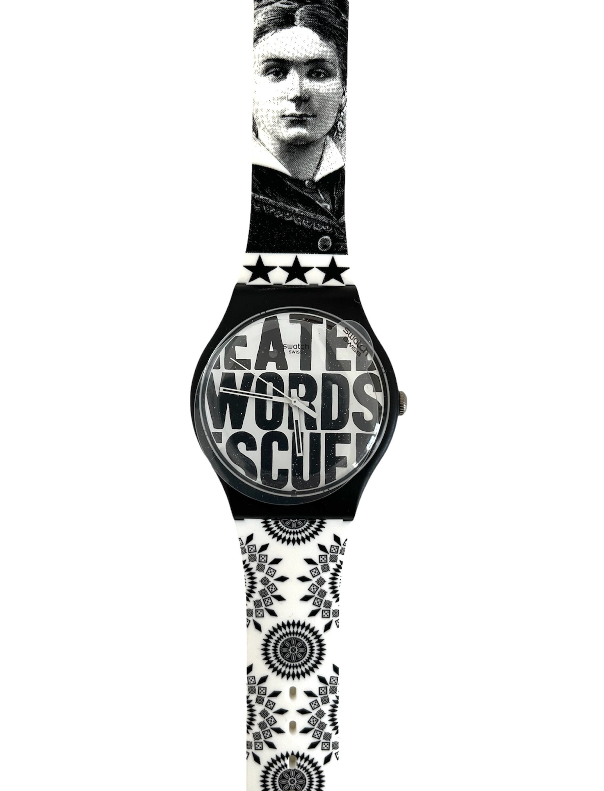 Swatch Watch - SUOZ124 - Words NEW Swatch Watch WORDS Artist Special SUOZ124 with Case  main image 2