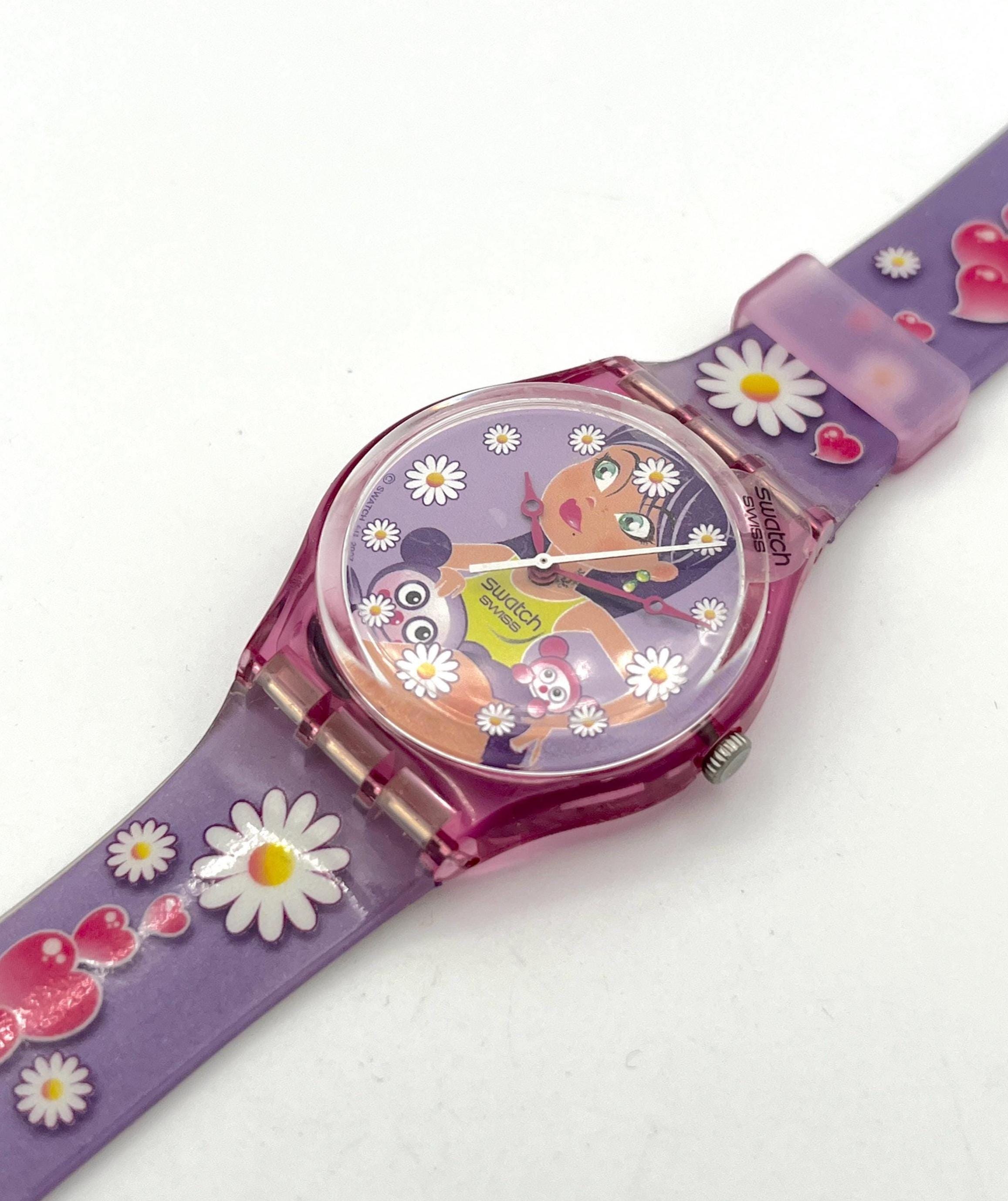 Swatch HAPPY FLOWER GV119 - Purple Floral Theme Lady Watch - Etsy
