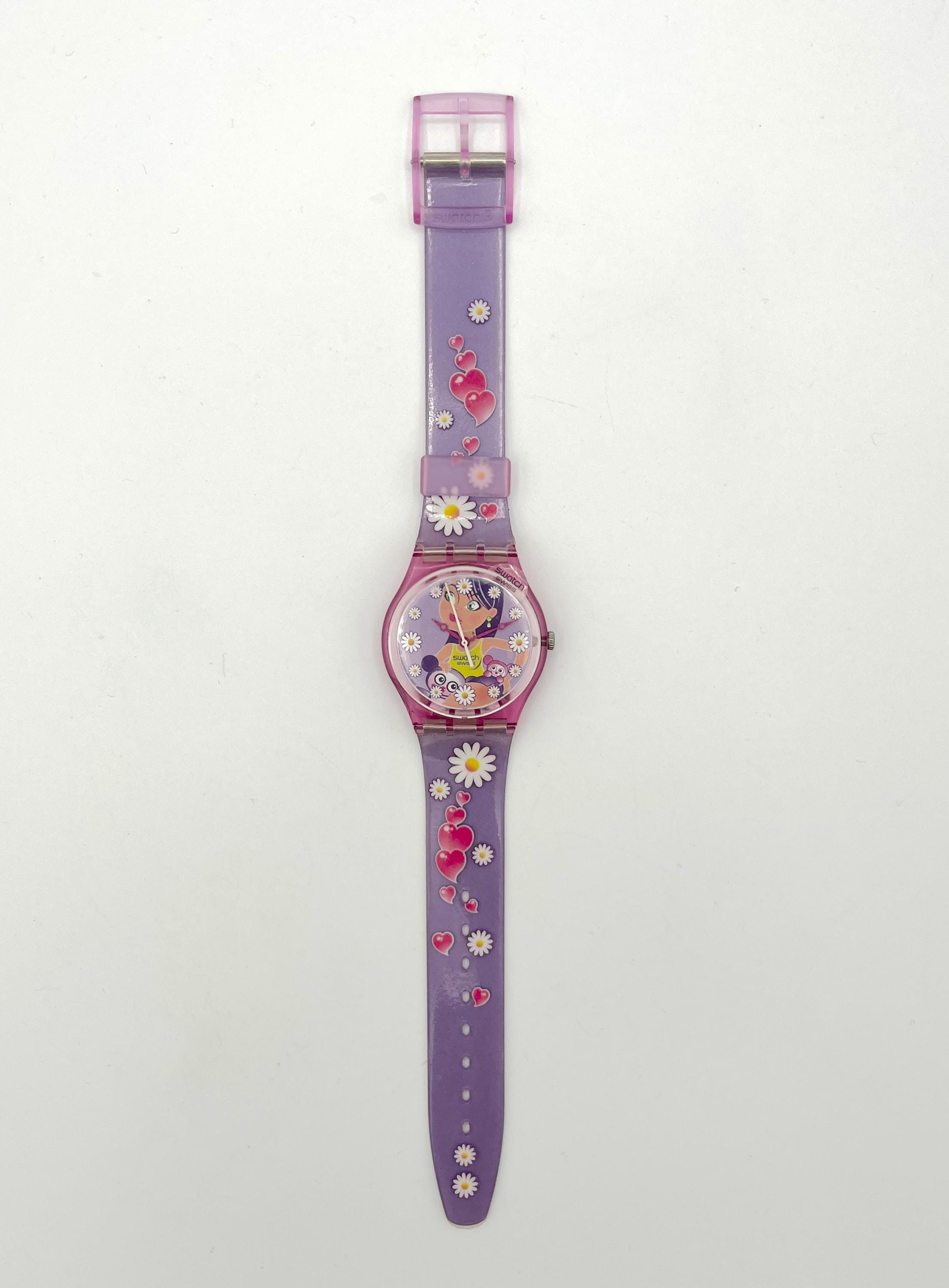 Swatch HAPPY FLOWER GV119 - Purple Floral Theme Lady Watch - Etsy