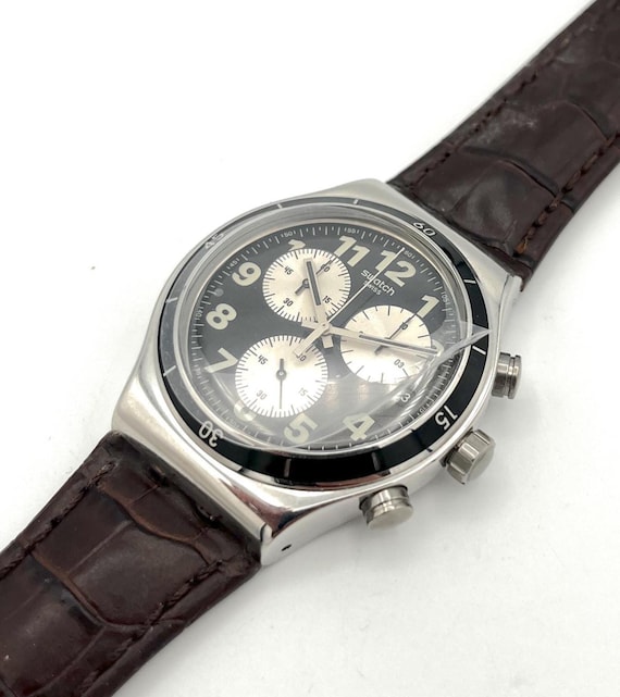 Swatch Watch women’s Irony Chrono Black and silver Watch. Needs new battery. Swatch irony chrono black - Gem main image 2