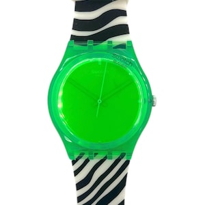 Orologio Swatch vintage Gent 34mm - GREEN ZEB GG210 - mai indossato, in perfette condizioni di funzionamento - viene fornito con una batteria nuova installata