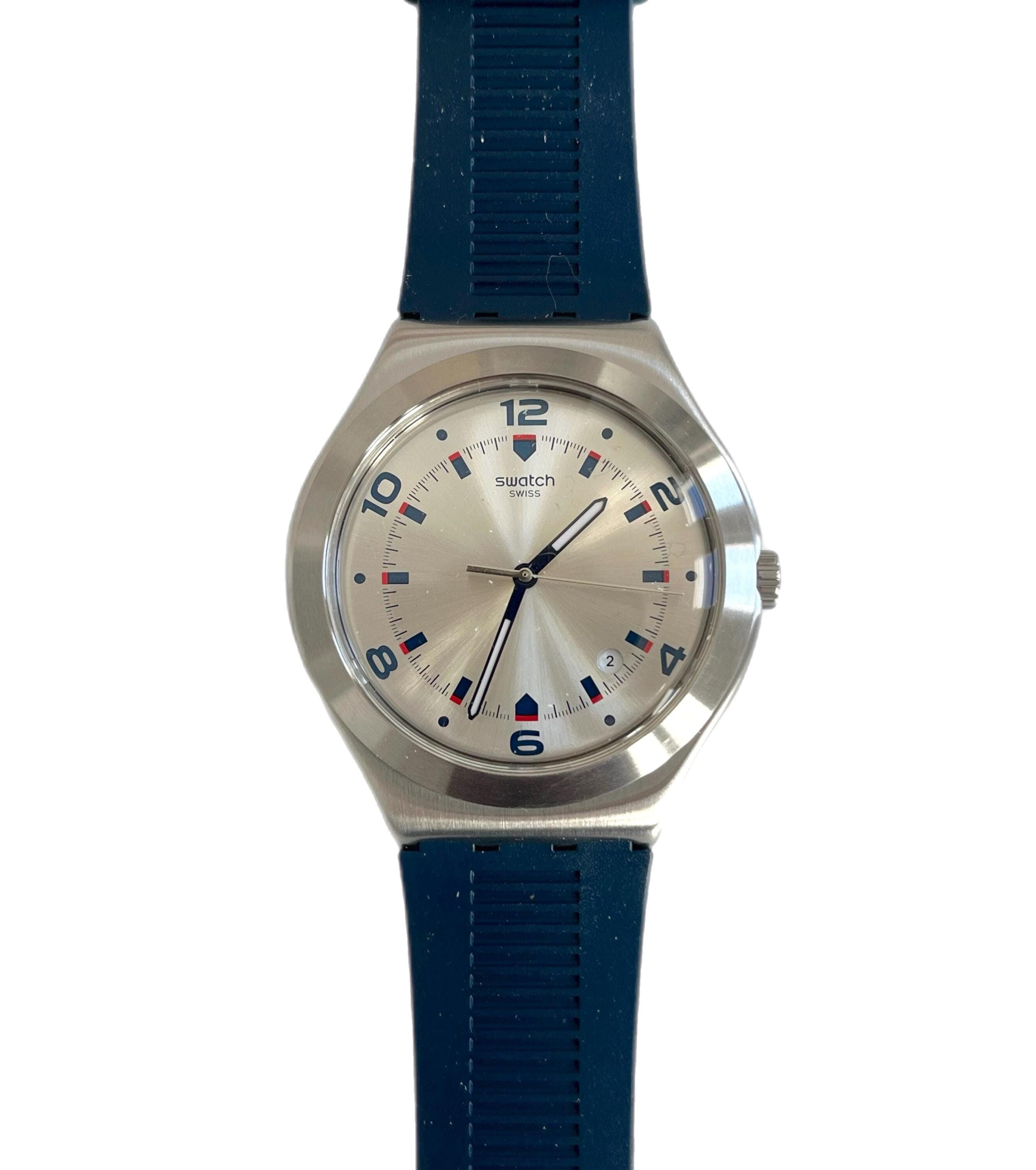 Swatch Silver Watch with Deep Blue Face New in Box Amazon.com: Swatch Big Bold Irony Lacquered Unisex Watch  main image 4