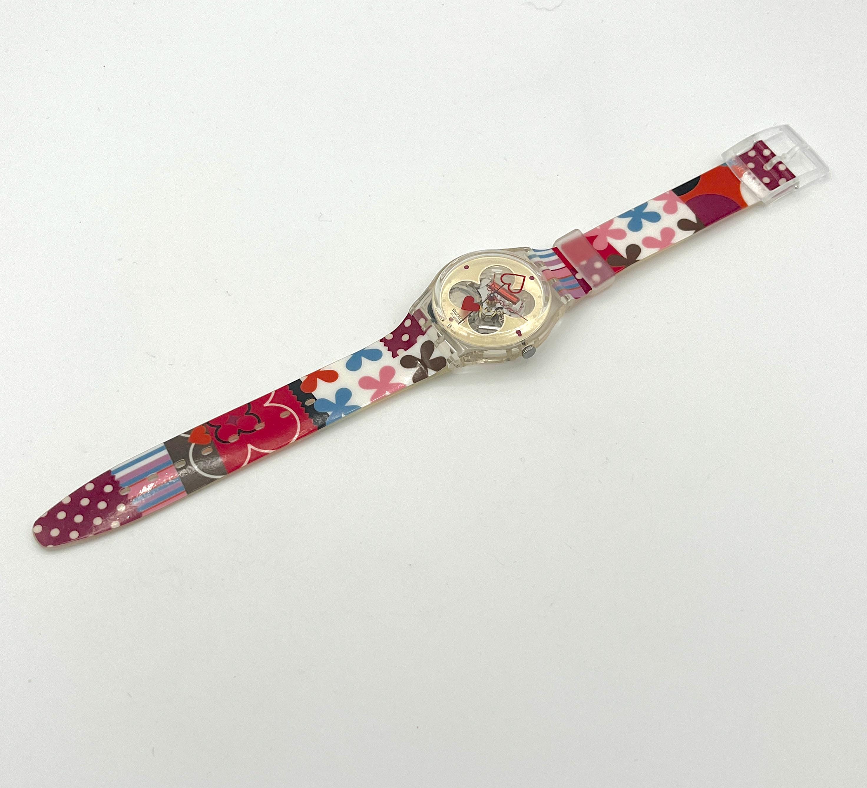Swatch Watch - GE194 - SMALL COLLAGE Vintage Swatch Watch 34mm Original Crazy Train With Cows  main image 4