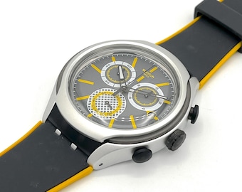 SWATCH (スウォッチ) 【 NEW IRONY CHRONO 】2018 Swatch Irony Xlite Chrono BEE DROID YYS4008, New in Box, Swiss