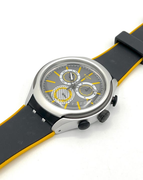 yotshi Swatch Irony Xlite Chrono BEE DROID YYS4008, New in Box, Swiss