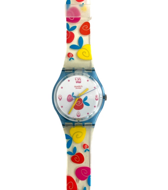 Swatch year “2004” 2004 Swatch GN716 TIME IN BLUE Watch | Vintage Day and Date  main image 3