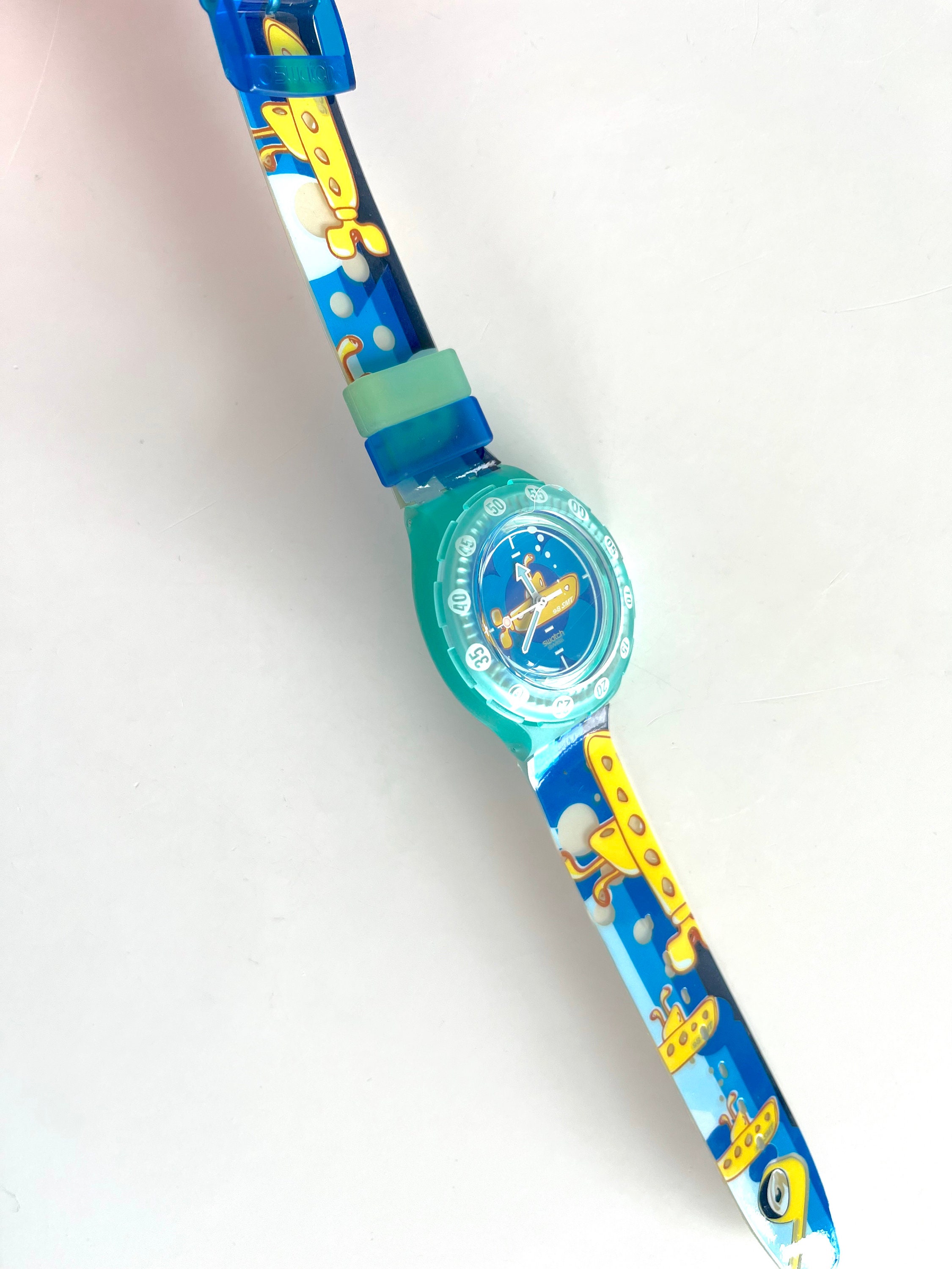 Vintage 1998 Swatch Scuba200 Special 38mm Watch - YELLOW SUB