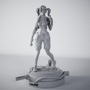 Diorama 3D Printable - High Quality STL File - Cyberpunk  EVA Statue 3D Model Design - download STL files