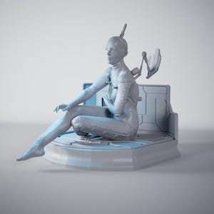 Diorama 3D Printable - High-Quality STL File - Cyberpunk  CLAIR Statue 3D Model Design - download STL files