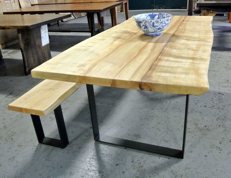 Custom Live Edge Wood Dining Table with Steel Legs | Etsy