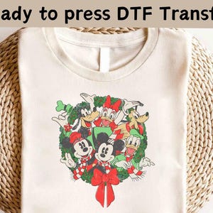 Disney Mickey and Friends Christmas DTF, Disney Ears Christmas DTF, Disney Christmas Trip DTF, Mickey Christmas Shirt, Christmas Party Shirt