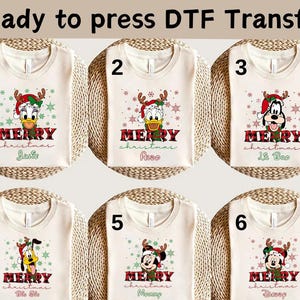 Disney Mickey and Friends Custom Name Christmas DTF, Disney Family Christmas DTF, Christmas DTF,Mickey Christmas Shirt,Christmas Party Shirt