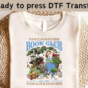 Disney Belle&#39;s Book Cafe DTF,Princess&#39;s Book Shop DTF,Librarian DTF,Disney Princess Shirt, Reading Book Lover Shirt,Princess&#39;s Book Club Tee