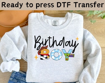 Toy Story Geburtstagskind DTF Transfer, Disney Toy Story,Toy Story DTF Transfers,Toy Story Charaktere bereit zum Drücken,Benutzerdefinierte Toy Story Geburtstag