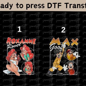 Disney Max & Roxanne Valentine DTF, Mickey and Friend DTF Transfer, Disney Valentine&#39;s Day Shirt, Disney Goofy Shirt, Disney Couples Shirt