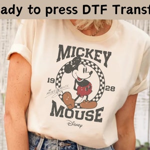 Retro Mickey Mouse DTF Transfer, Disney World Vintage Mickey DTF, Classic Mickey DTF Transfers, Mickey Mouse Characters Ready To Press