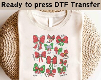 Disney Princess Coquette Bows Christmas DTF, Disney Family Christmas DTF, Disney Girls Trip Christmas Shirt, Disney Christmas Party Shirt