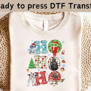 Disney Star Wars Hohoho Christmas DTF, Disney Star Wars DTF, Disney Galaxy's Edge DTF, Star Wars Character Christmas Shirt, Christmas Gift