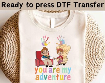 Disney Up Adventure Is Out There DTF Transfer,Carl And Ellie DTF,Pixar Up Shirt,Disney Carl And Ellie Valentines Shirt,Disney Up Lover Shirt