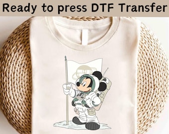 Transfert DTF Disney Mickey Space Mountain, DTF Disney Mickey Friends, DTF astronautes de l'espace Disney, chemise Mickey Minnie Dingo Pluto Donald