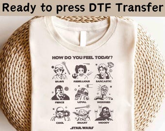 Disney Star Wars: ¿Cómo te sientes hoy? DTF, DTF grupal de Star Wars, DTF de El Mandaloriano, camiseta de Star Wars, camiseta de Darth Vader, camiseta de Galaxy's Edge, regalo de cumpleaños