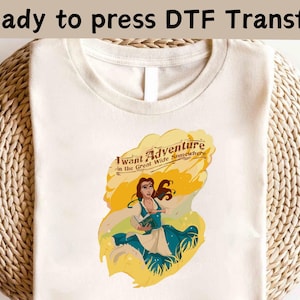 I Want Adventure In The Great Wide Somewhere DTF, Princess&#39;s Book Shop DTF, Librarian DTF, Disney Princess Shirt, Reading Book Lover Shirt
